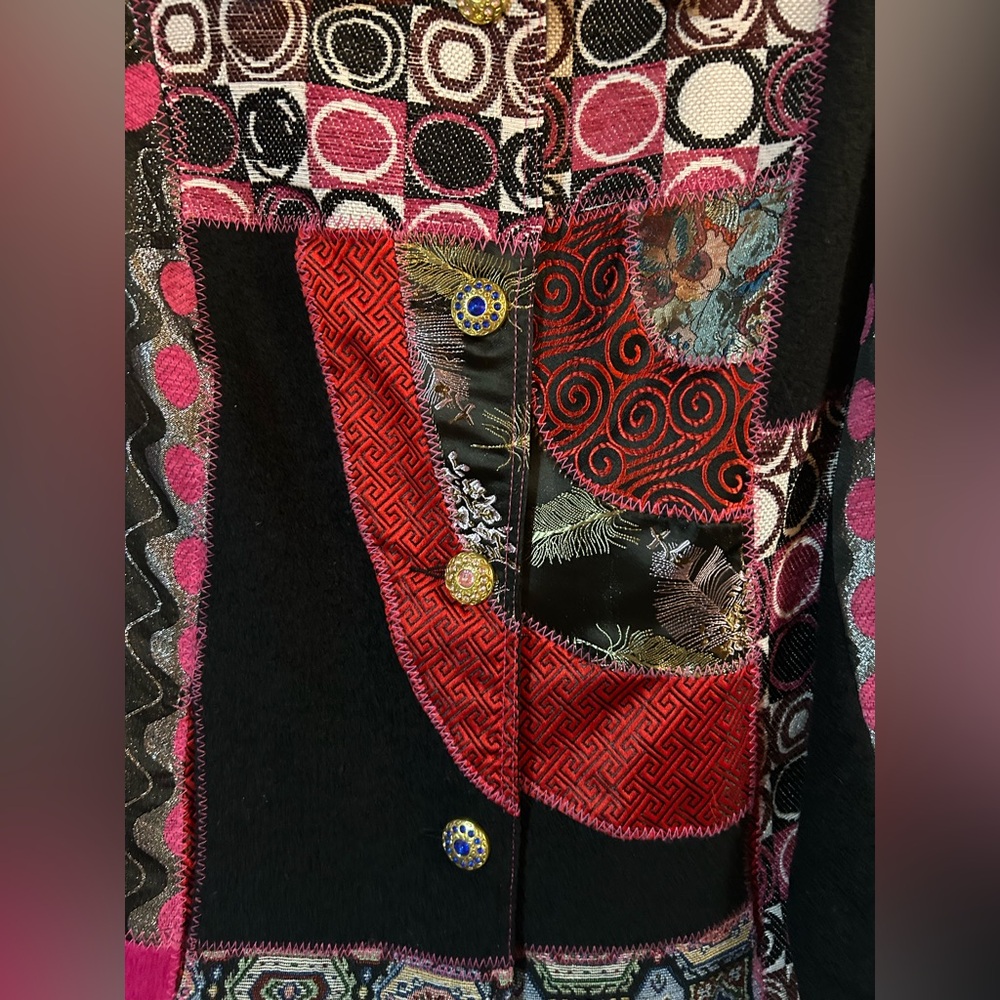 Mistror Image Patchwork Blazer XL Multicolor Dopa… - image 6